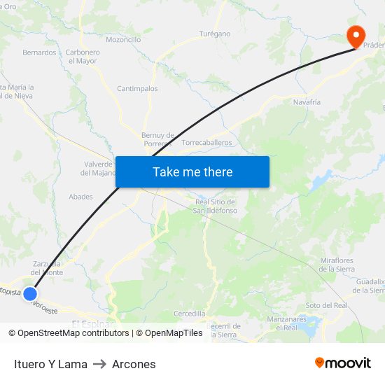 Ituero Y Lama to Arcones map