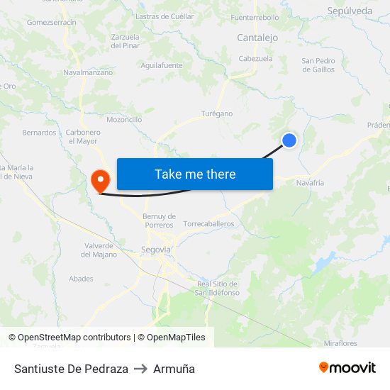 Santiuste De Pedraza to Armuña map