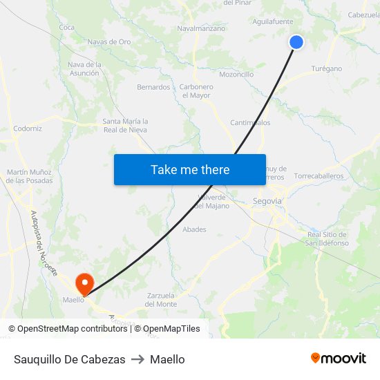 Sauquillo De Cabezas to Maello map
