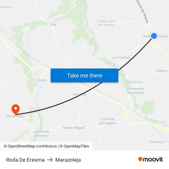 Roda De Eresma to Marazoleja map