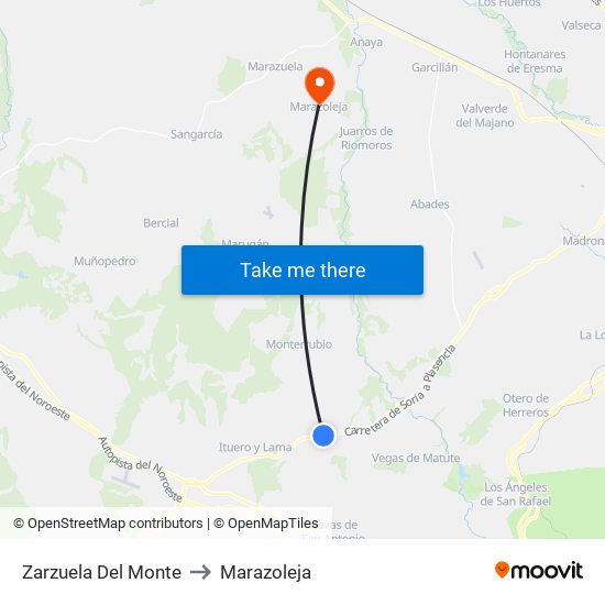 Zarzuela Del Monte to Marazoleja map