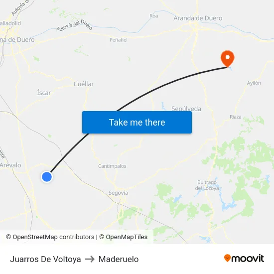 Juarros De Voltoya to Maderuelo map