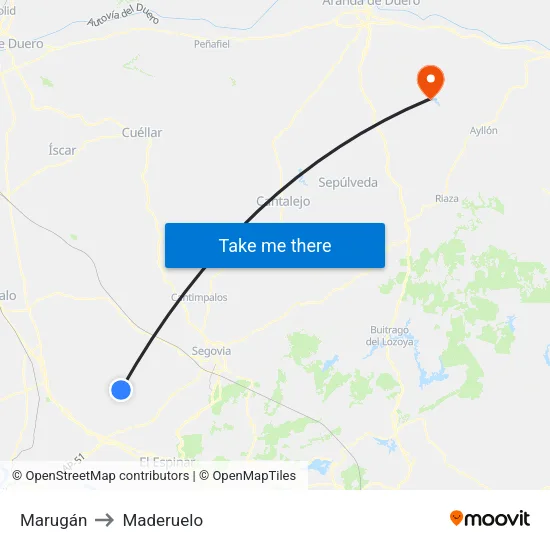 Marugán to Maderuelo map