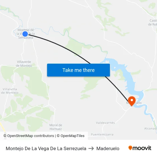 Montejo De La Vega De La Serrezuela to Maderuelo map