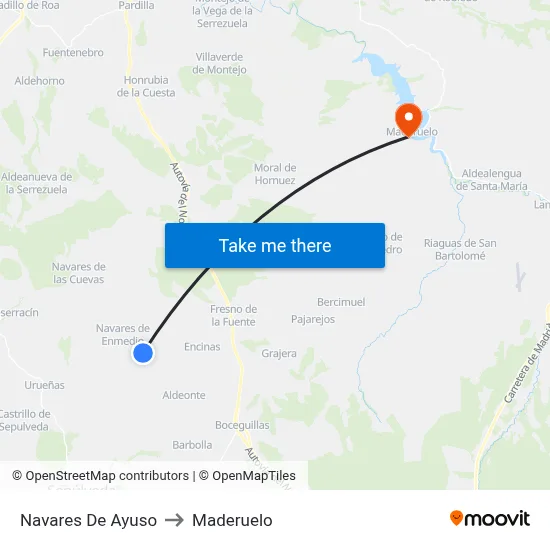 Navares De Ayuso to Maderuelo map