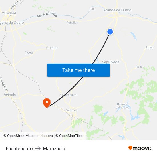Fuentenebro to Marazuela map