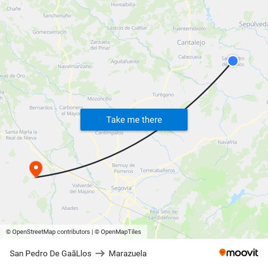 San Pedro De Gaã­Llos to Marazuela map