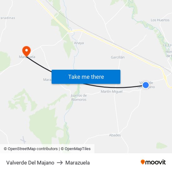 Valverde Del Majano to Marazuela map