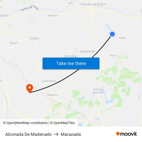 Alconada De Maderuelo to Marazuela map