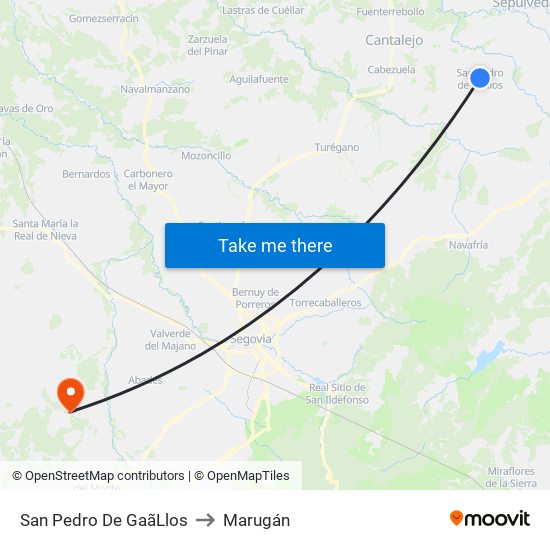 San Pedro De Gaã­Llos to Marugán map