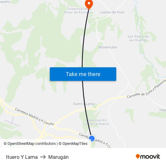 Ituero Y Lama to Marugán map