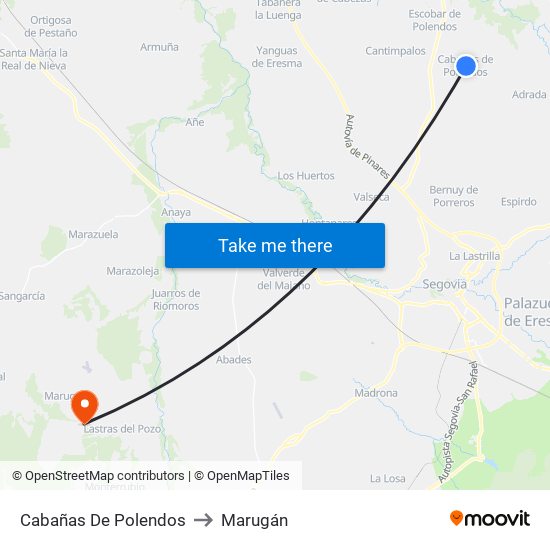 Cabañas De Polendos to Marugán map