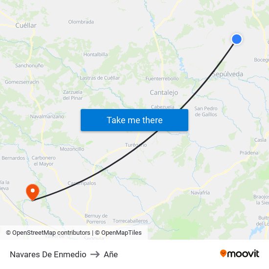 Navares De Enmedio to Añe map