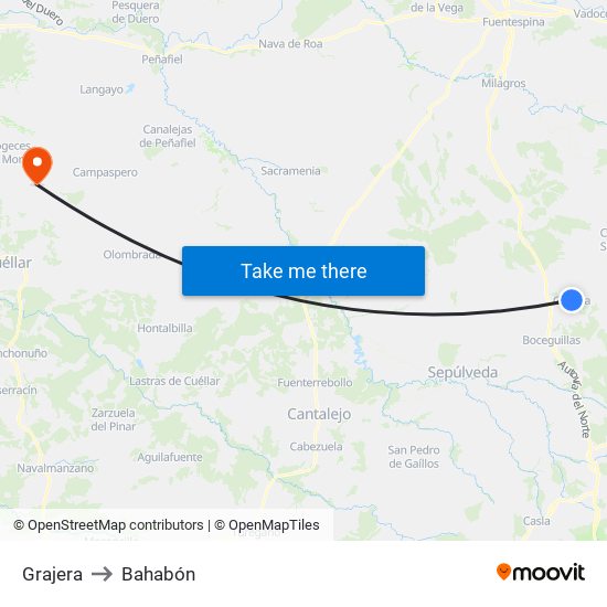 Grajera to Bahabón map