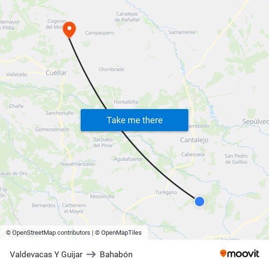 Valdevacas Y Guijar to Bahabón map