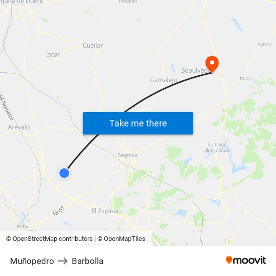 Muñopedro to Barbolla map