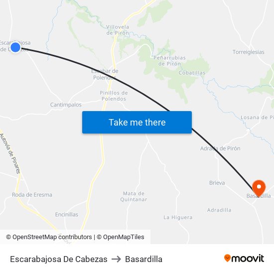 Escarabajosa De Cabezas to Basardilla map