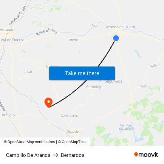 Campillo De Aranda to Bernardos map