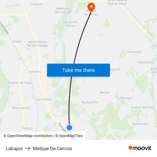 Labajos to Melque De Cercos map