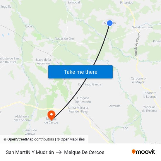 San Martí­N Y Mudrián to Melque De Cercos map