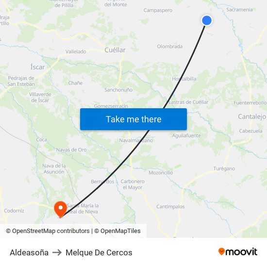Aldeasoña to Melque De Cercos map