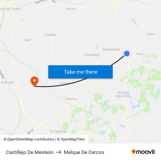 Castillejo De Mesleón to Melque De Cercos map
