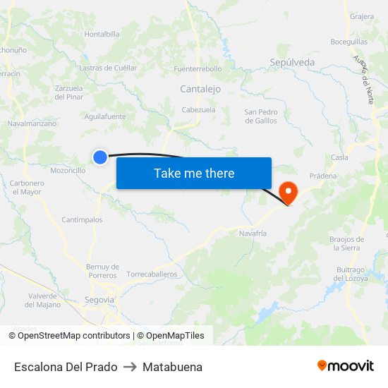 Escalona Del Prado to Matabuena map