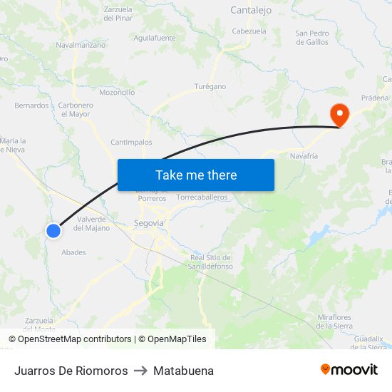 Juarros De Riomoros to Matabuena map