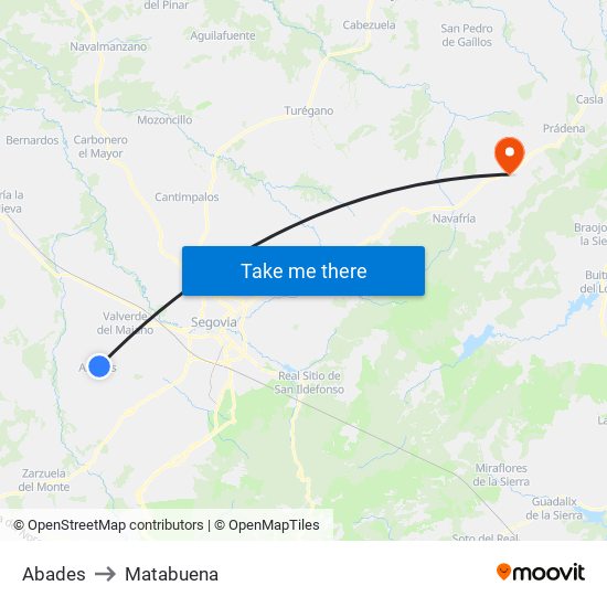 Abades to Matabuena map