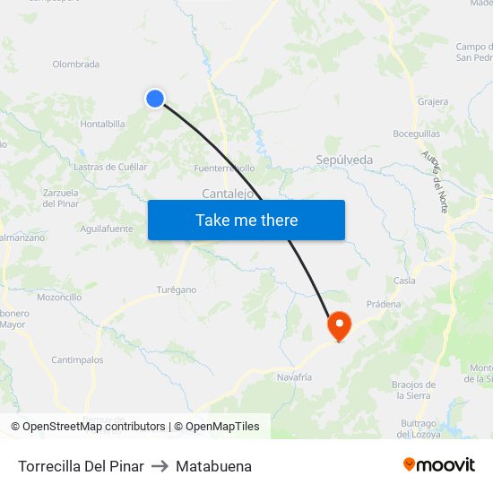 Torrecilla Del Pinar to Matabuena map