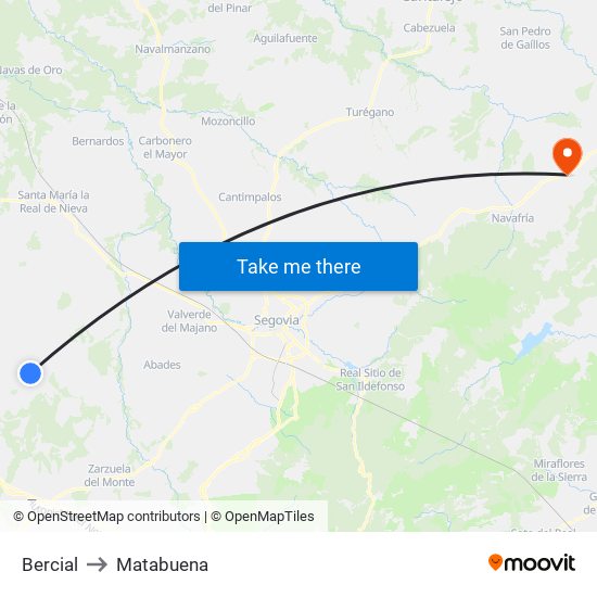 Bercial to Matabuena map