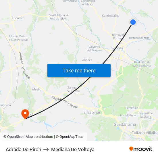 Adrada De Pirón to Mediana De Voltoya map