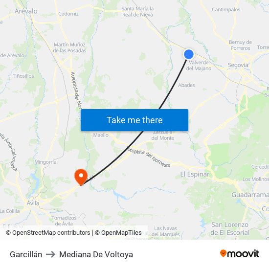 Garcillán to Mediana De Voltoya map