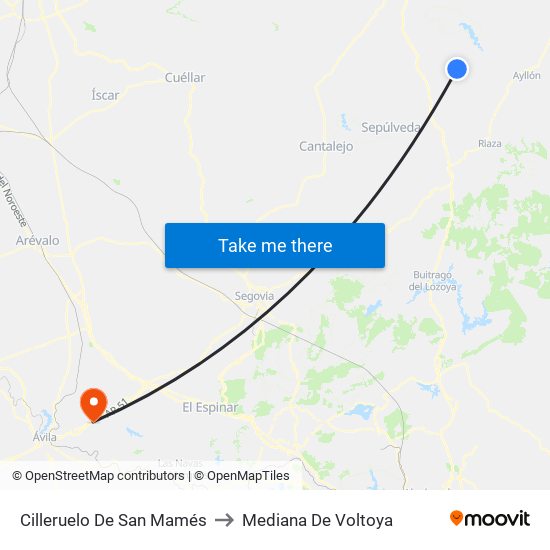 Cilleruelo De San Mamés to Mediana De Voltoya map