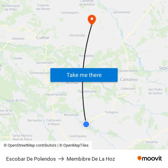 Escobar De Polendos to Membibre De La Hoz map