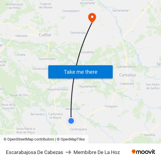 Escarabajosa De Cabezas to Membibre De La Hoz map