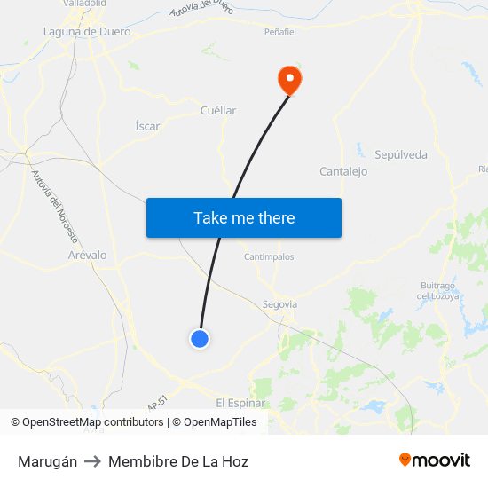 Marugán to Membibre De La Hoz map