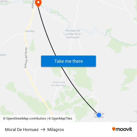 Moral De Hornuez to Milagros map