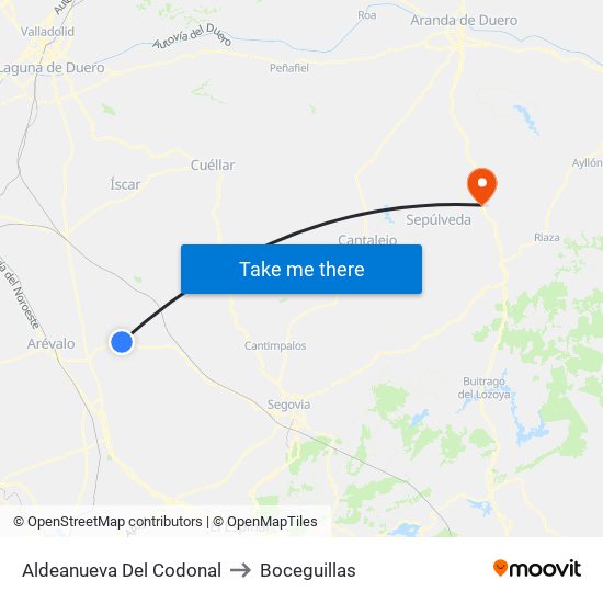 Aldeanueva Del Codonal to Boceguillas map