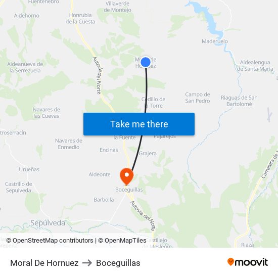 Moral De Hornuez to Boceguillas map