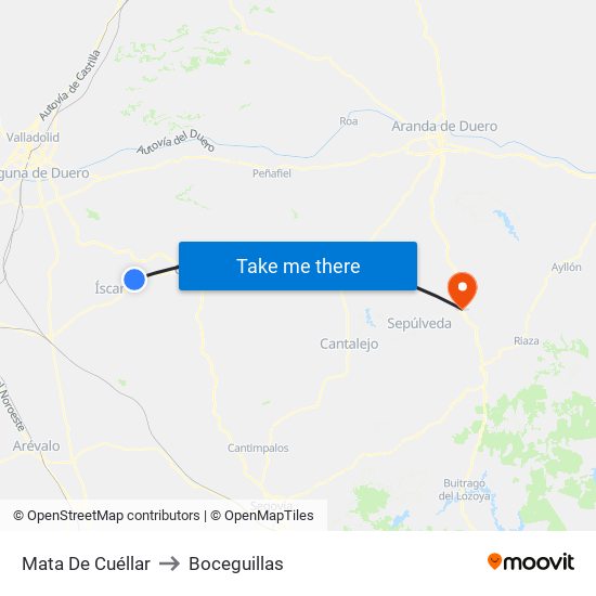 Mata De Cuéllar to Boceguillas map