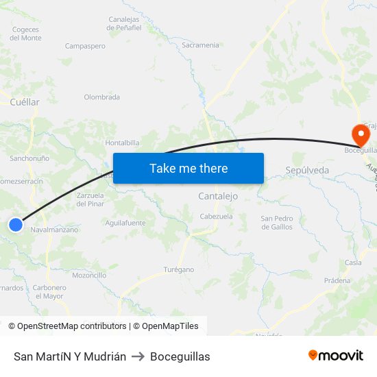 San Martí­N Y Mudrián to Boceguillas map