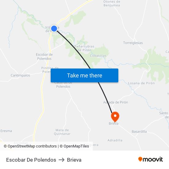 Escobar De Polendos to Brieva map