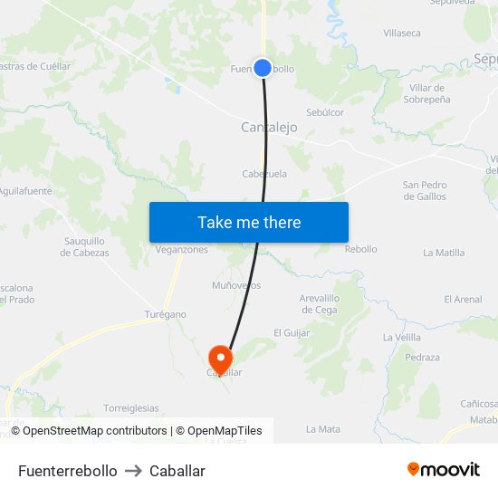 Fuenterrebollo to Caballar map