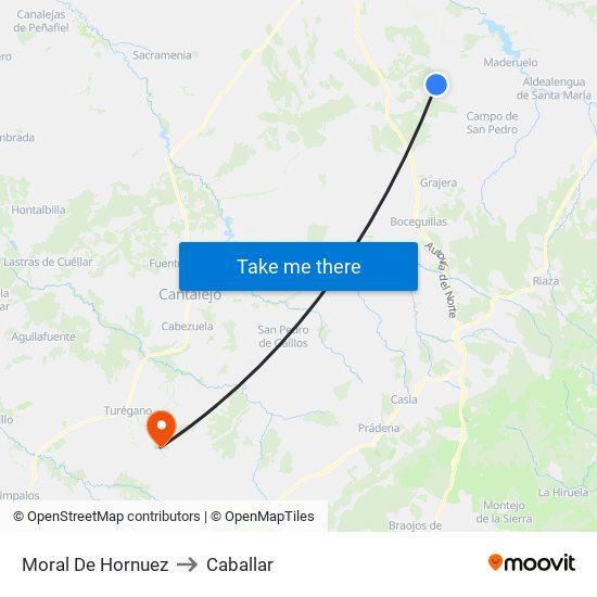 Moral De Hornuez to Caballar map