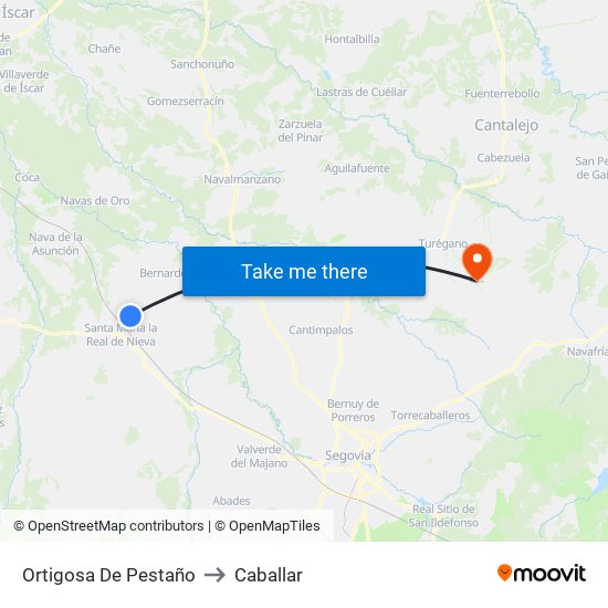 Ortigosa De Pestaño to Caballar map