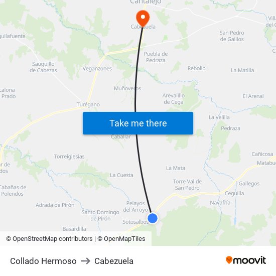 Collado Hermoso to Cabezuela map