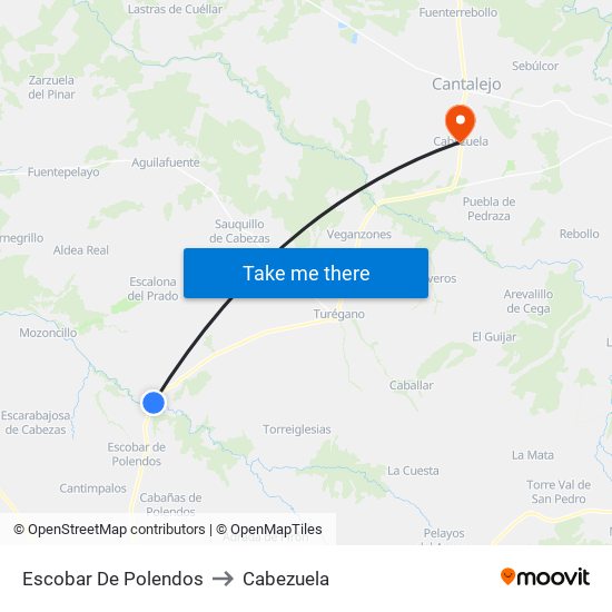 Escobar De Polendos to Cabezuela map