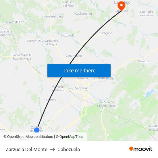 Zarzuela Del Monte to Cabezuela map