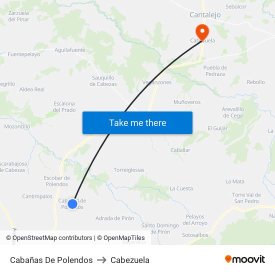 Cabañas De Polendos to Cabezuela map